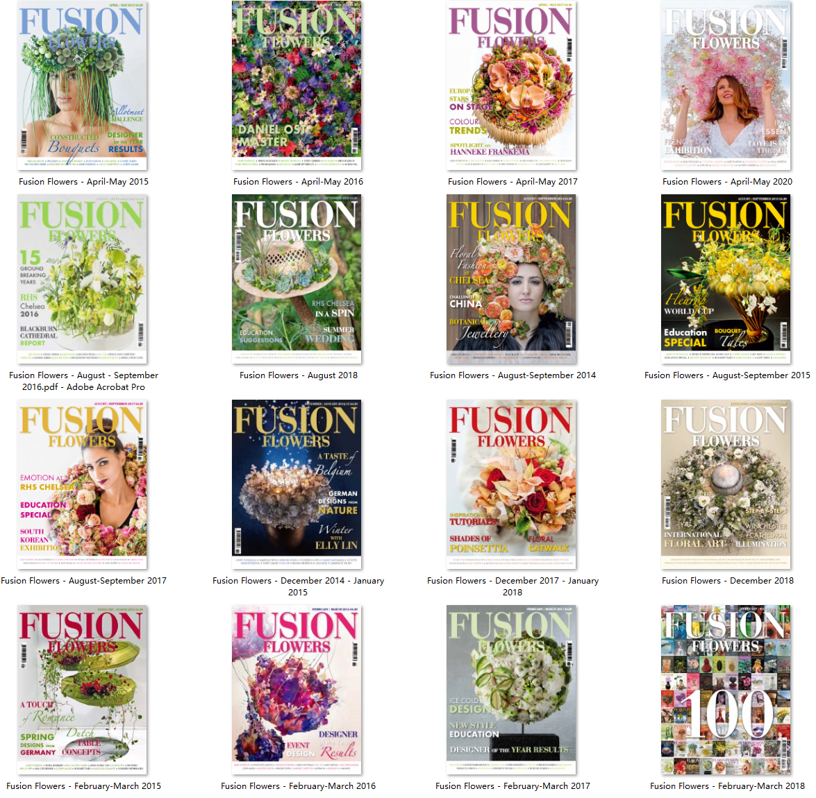 [英国版]Fusion Flowers 花艺设计插花杂志 2014年-2020年合集（38本）